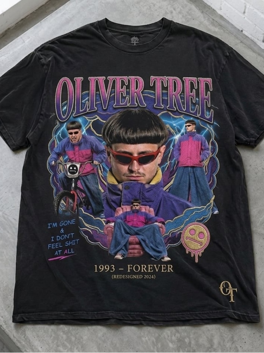 Rip Oliver Tree Black Graphic T-shirt